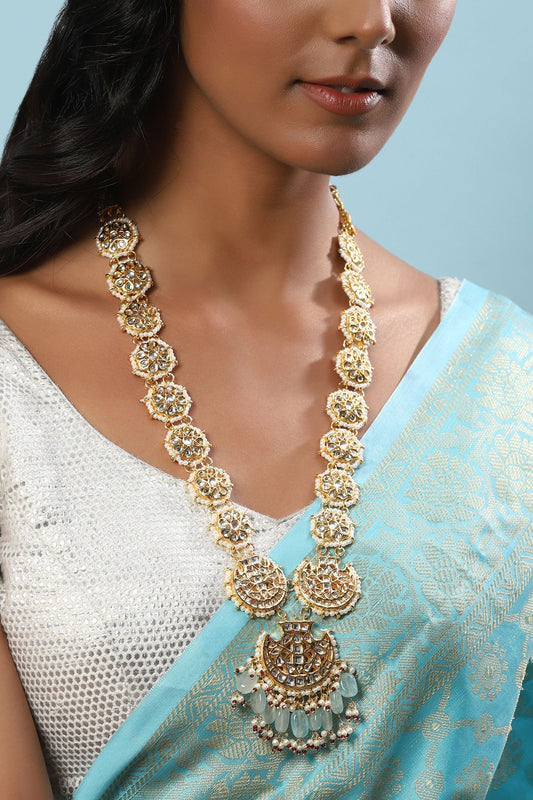 Hand Embellished Long Pendant Necklace 