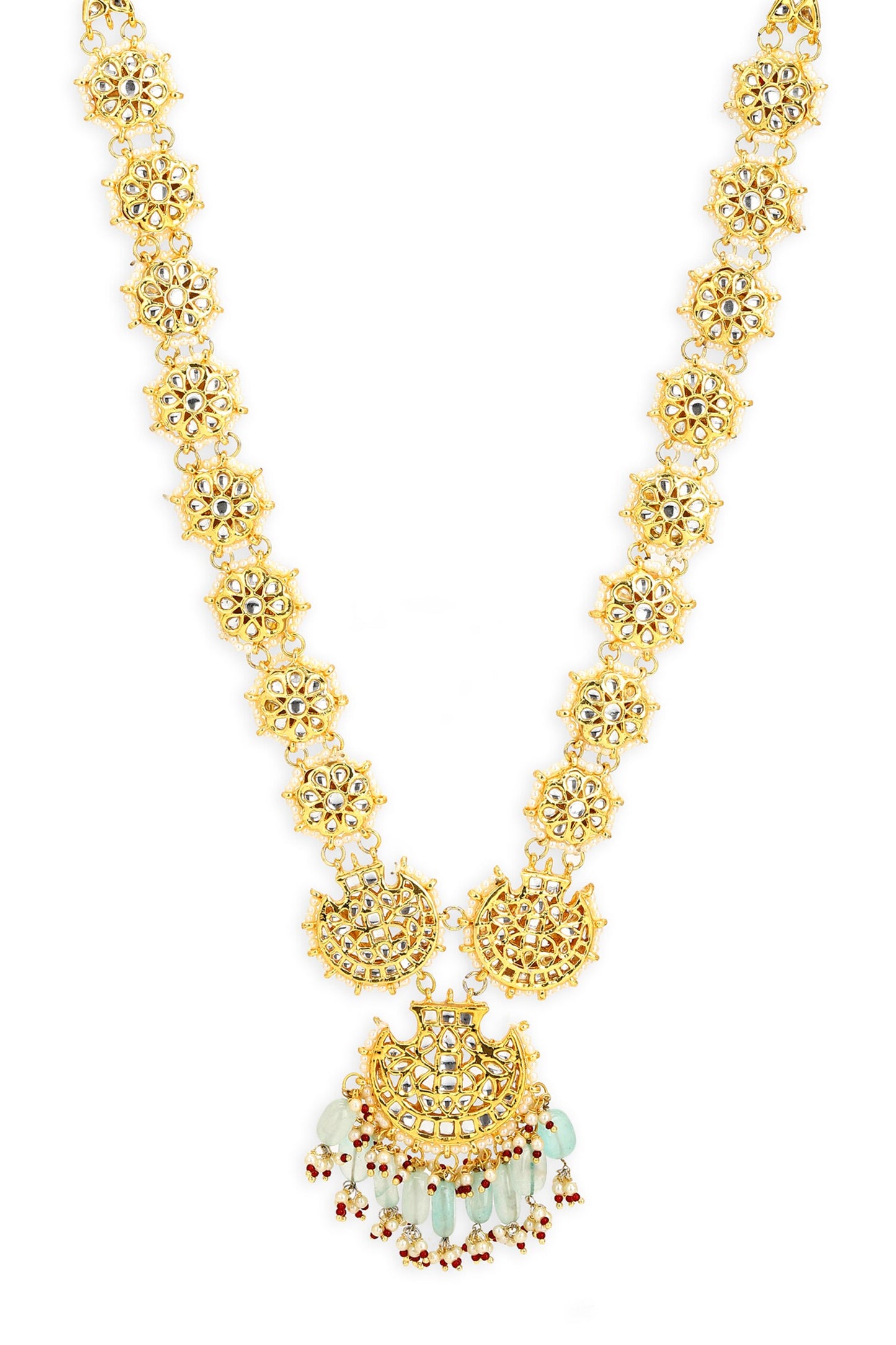 Hand Embellished Long Pendant Necklace 