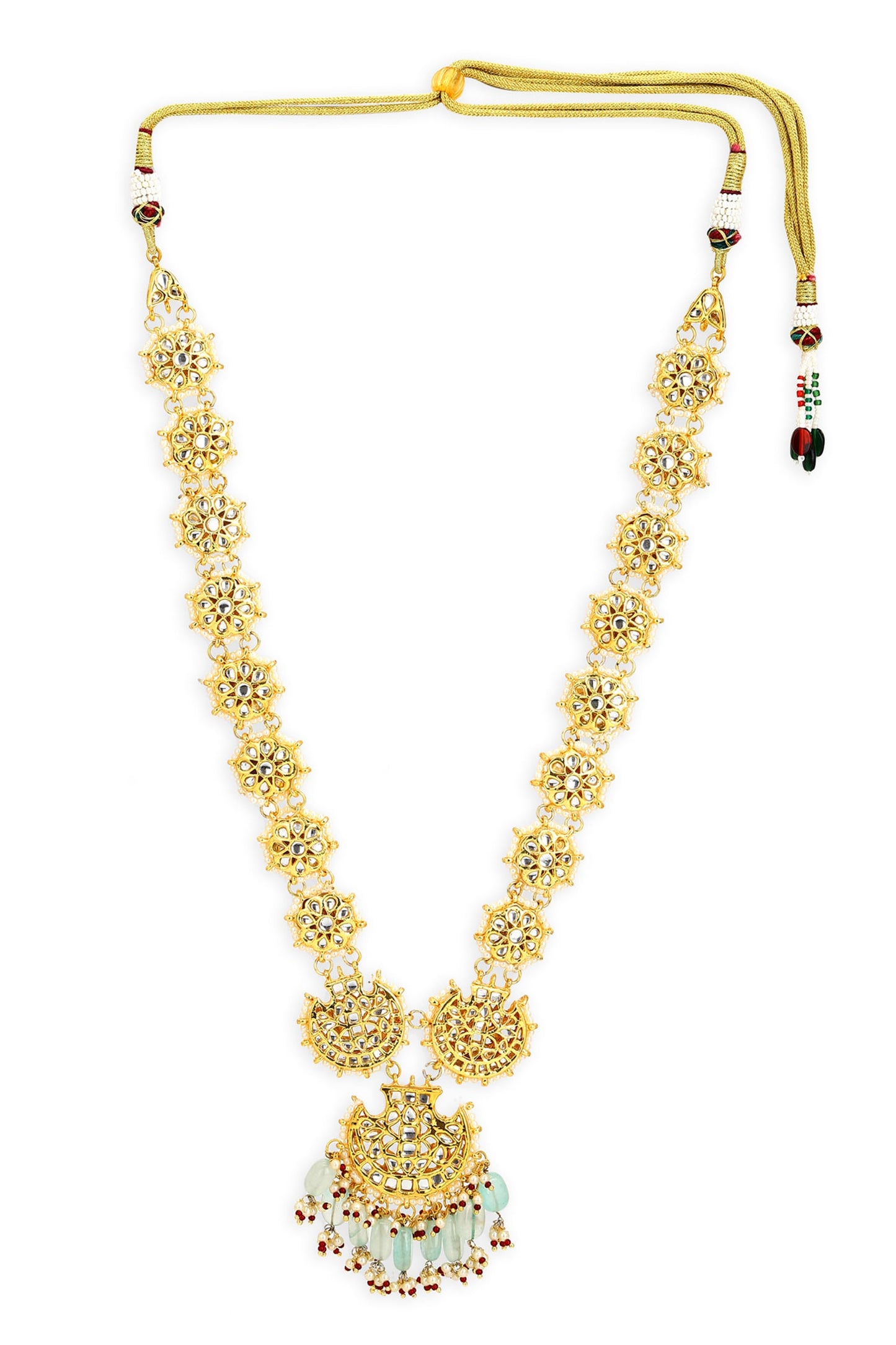 Hand Embellished Long Pendant Necklace 