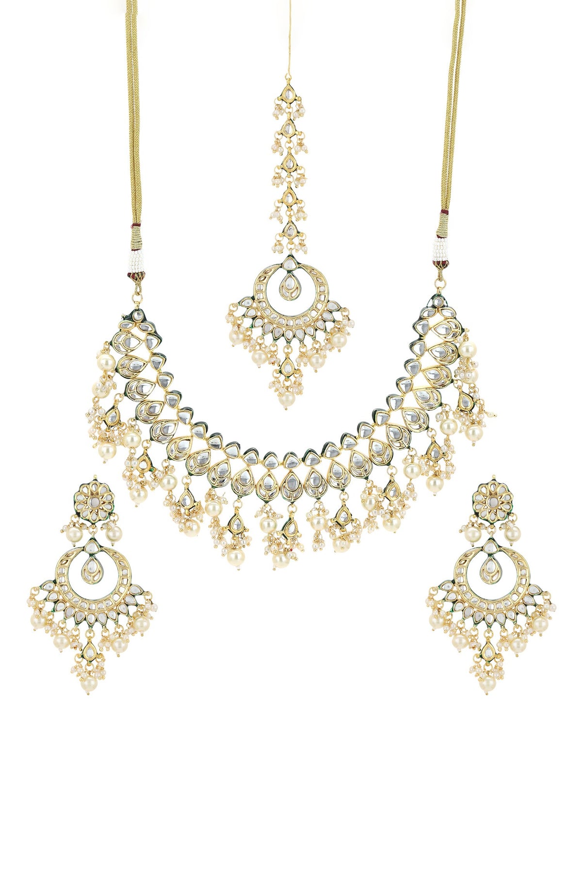 Teardrop Bloom Kundan Jewellery Set 