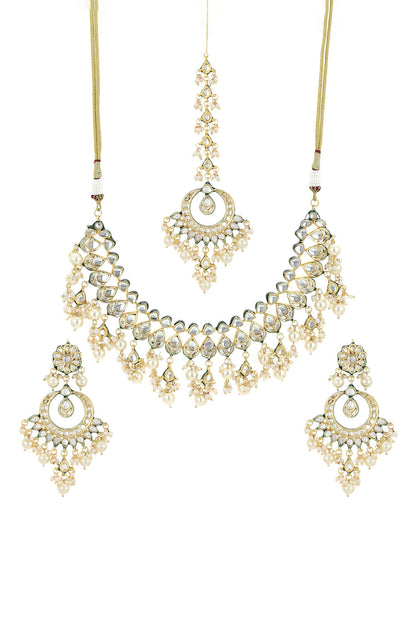 Teardrop Bloom Kundan Jewellery Set 