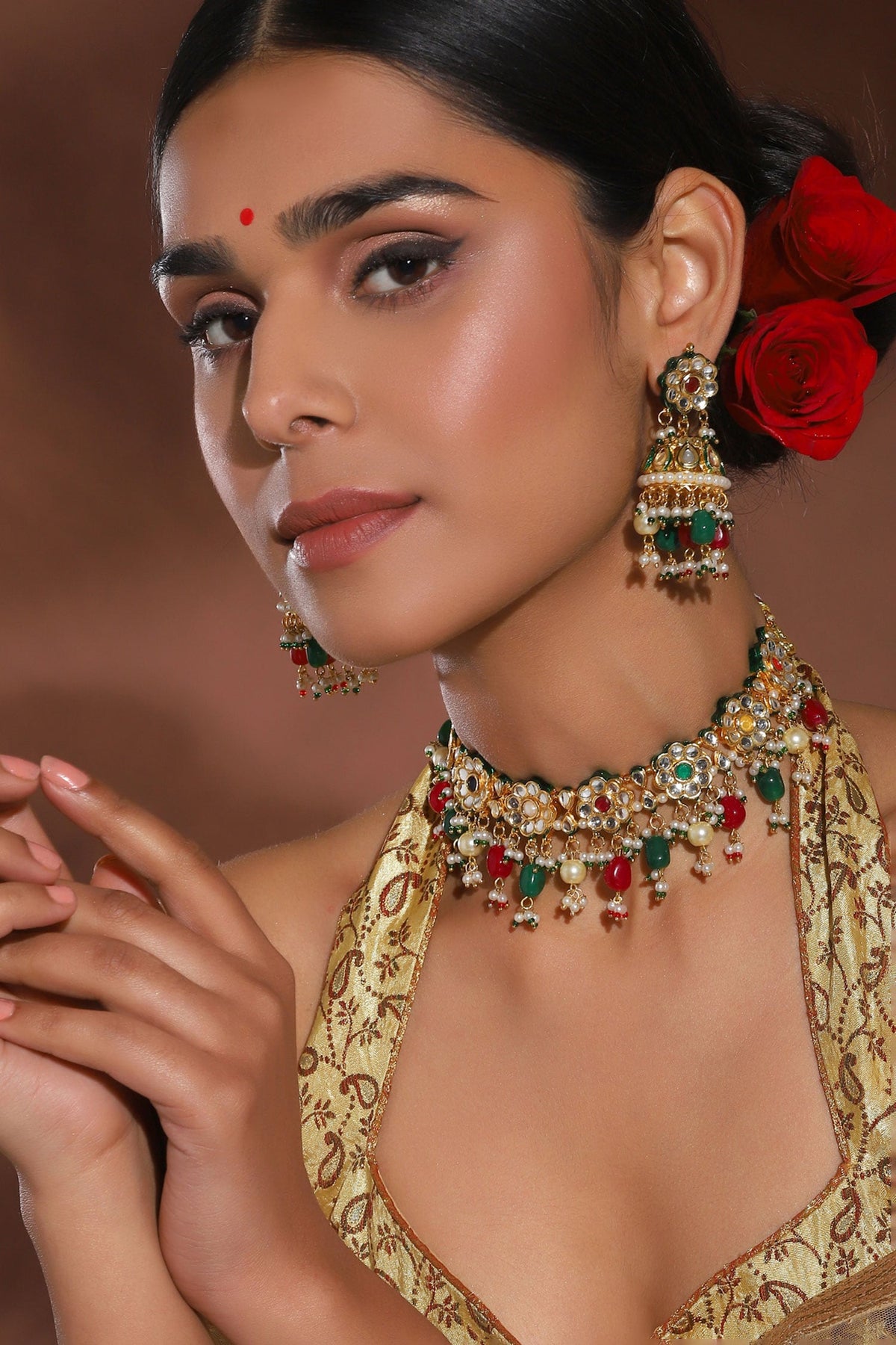 Floret Bloom Kundan Jewellery Set 