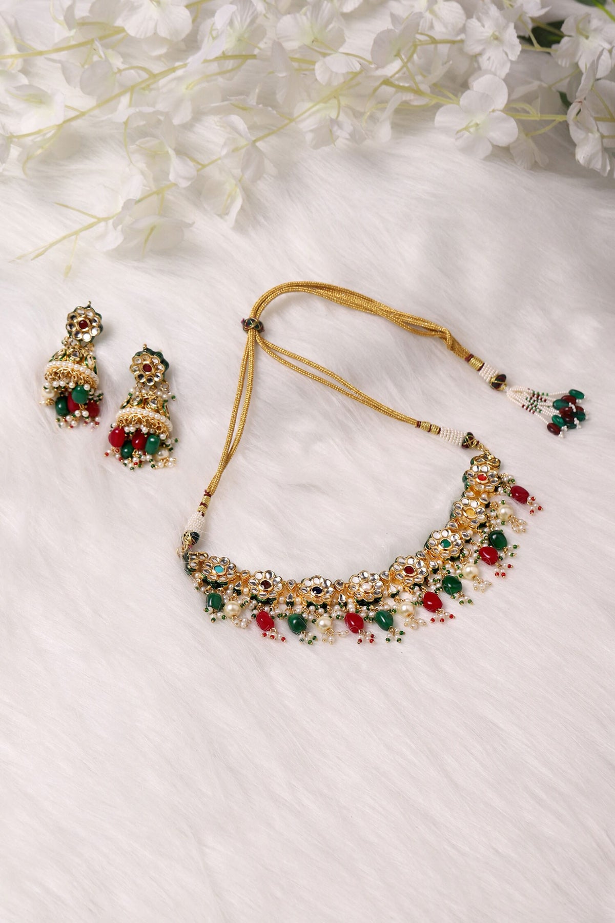 Floret Bloom Kundan Jewellery Set 