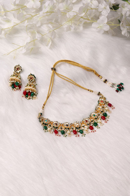 Floret Bloom Kundan Jewellery Set 