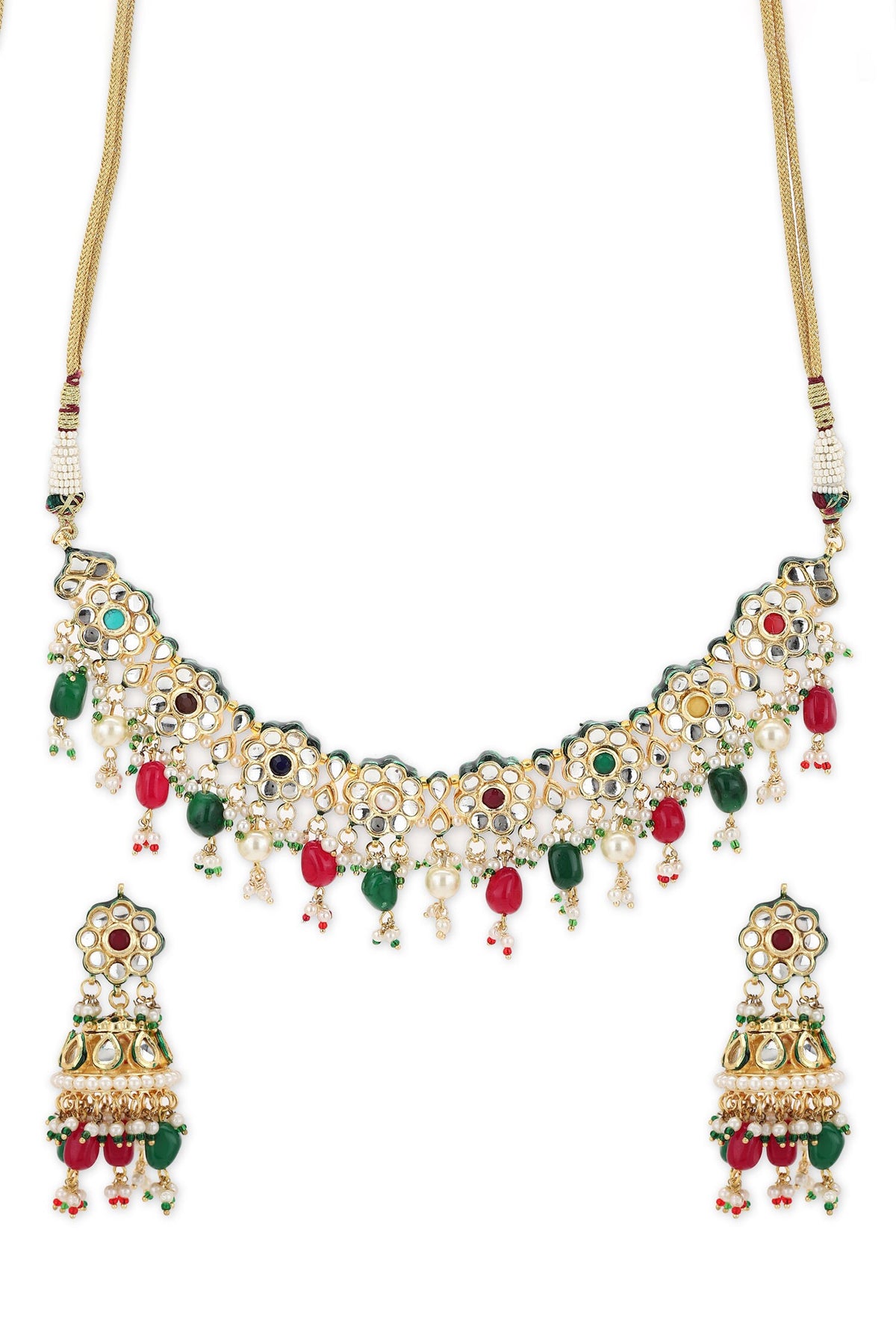 Floret Bloom Kundan Jewellery Set 