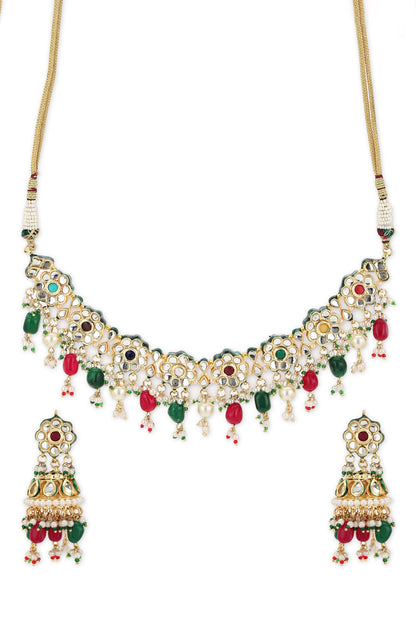 Floret Bloom Kundan Jewellery Set 
