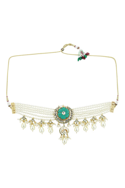 Amyra Kundan & Pearl Choker Necklace 
