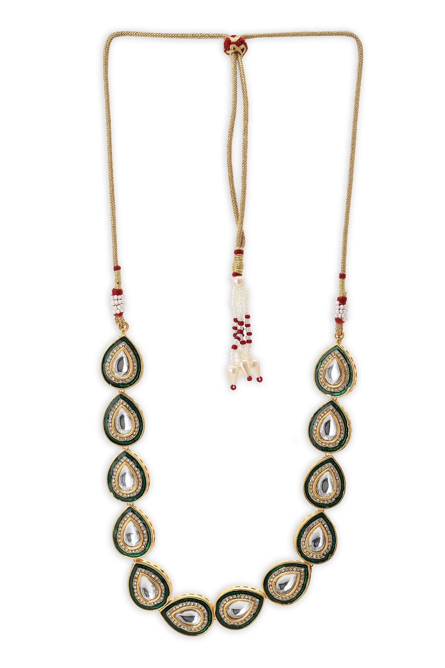 Glorius Teardrop Kundan Necklace 