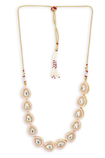 Sparkling Teardrop Kundan Necklace 