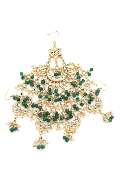 Gold Toned Kundan Beaded Passa 
