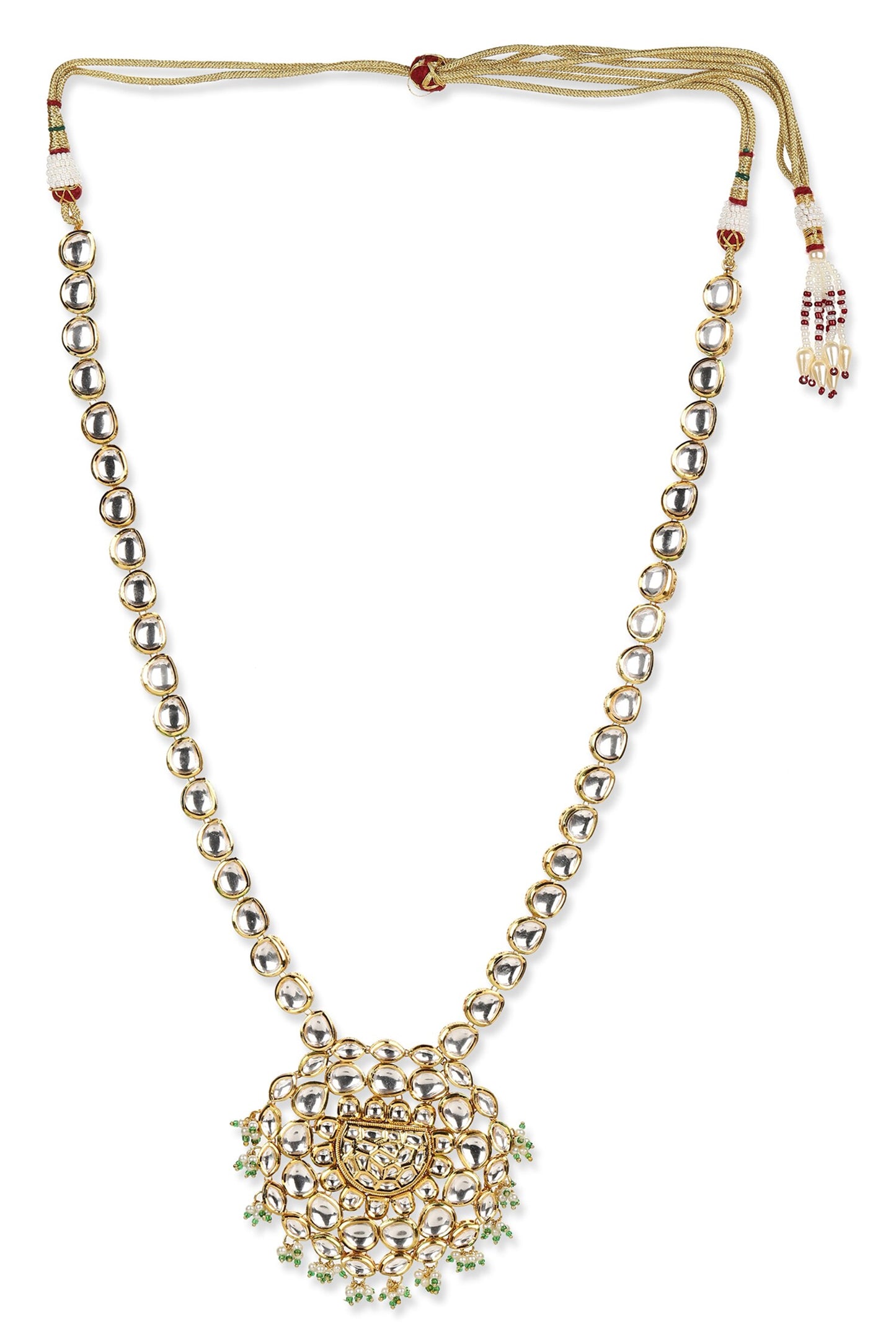 Ornate Bloom Kundan Embellished Pendant Necklace 