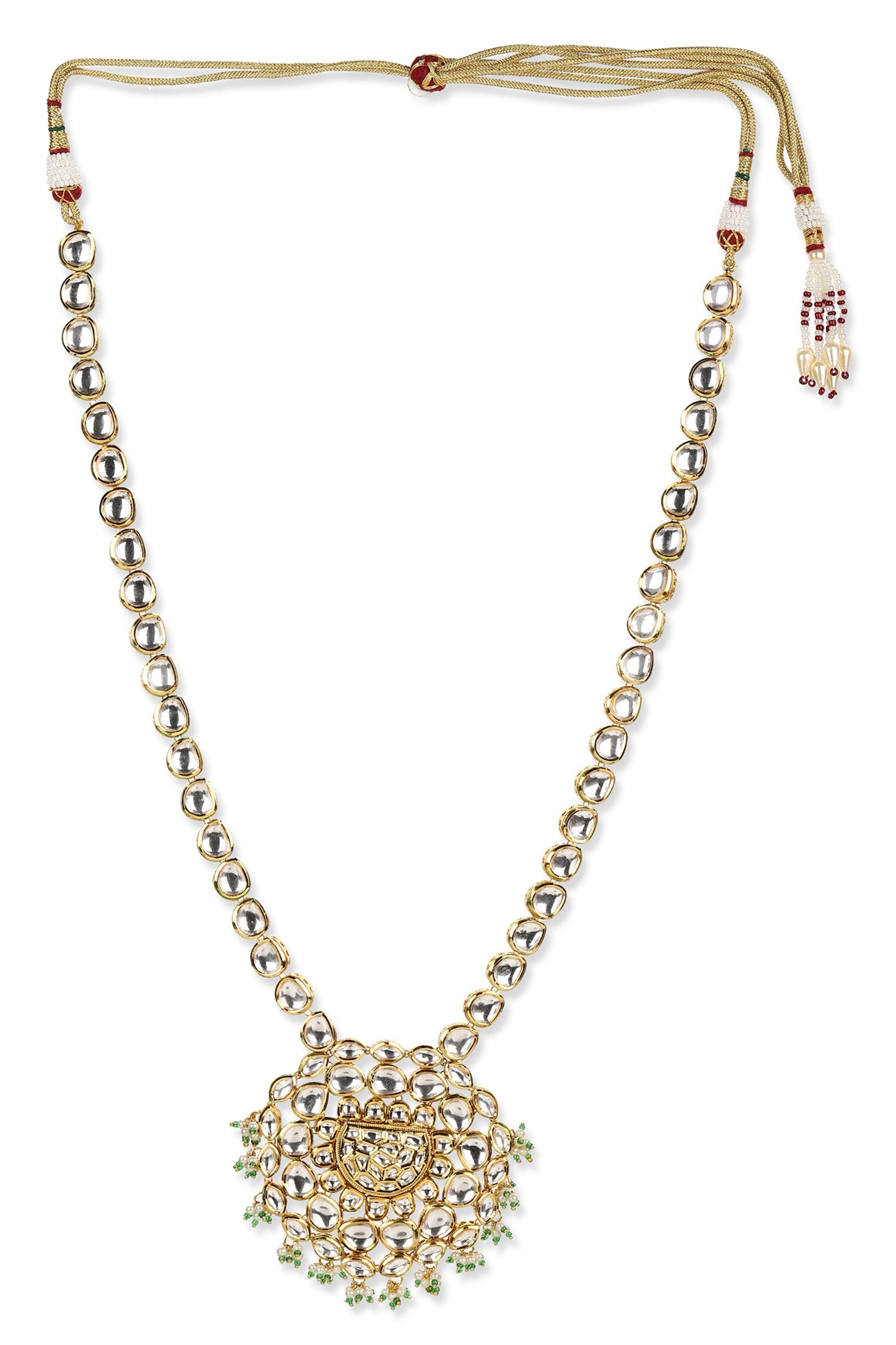 Ornate Bloom Kundan Embellished Pendant Necklace 