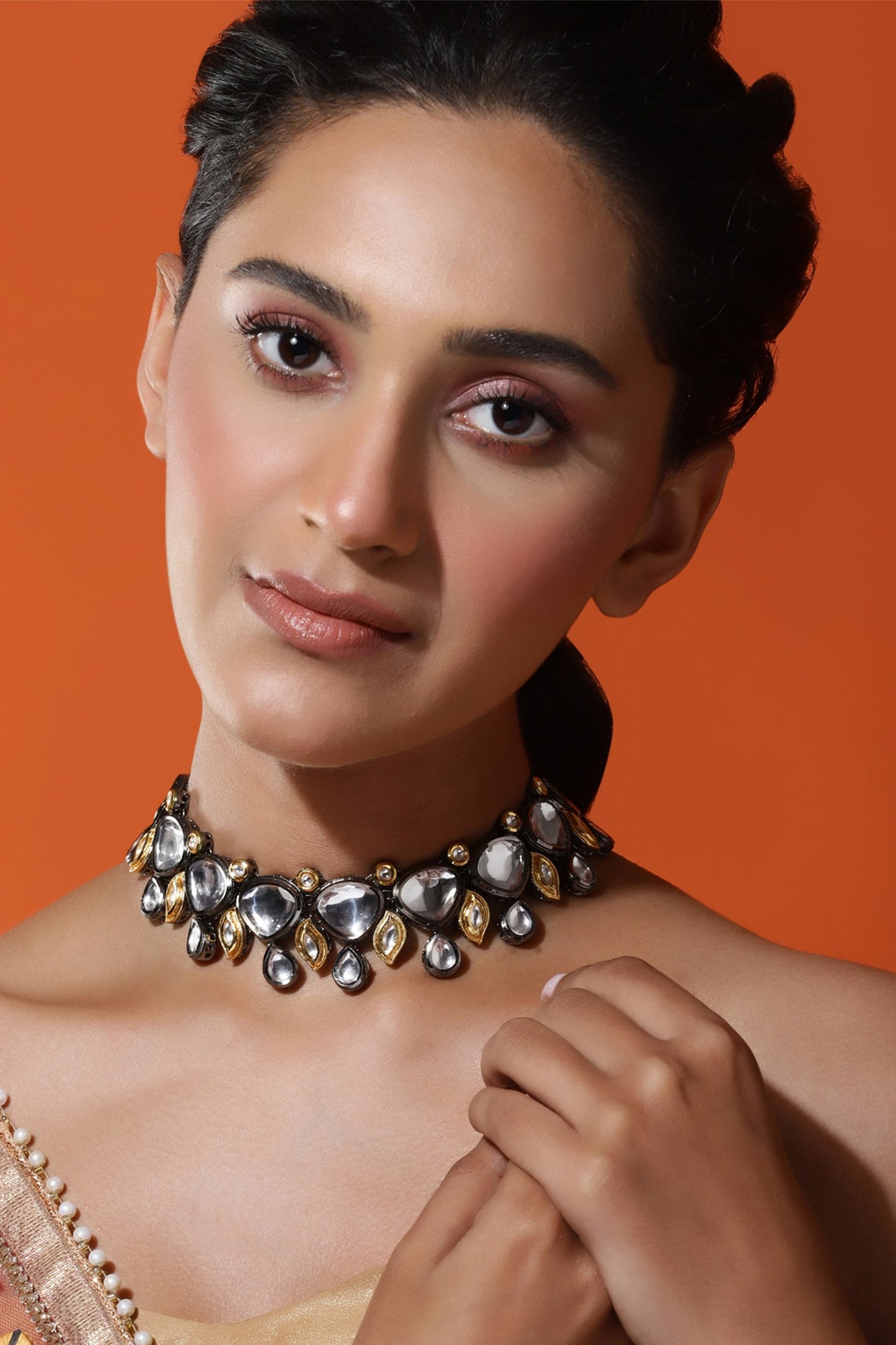 Gleaming Petal Kundan Necklace 