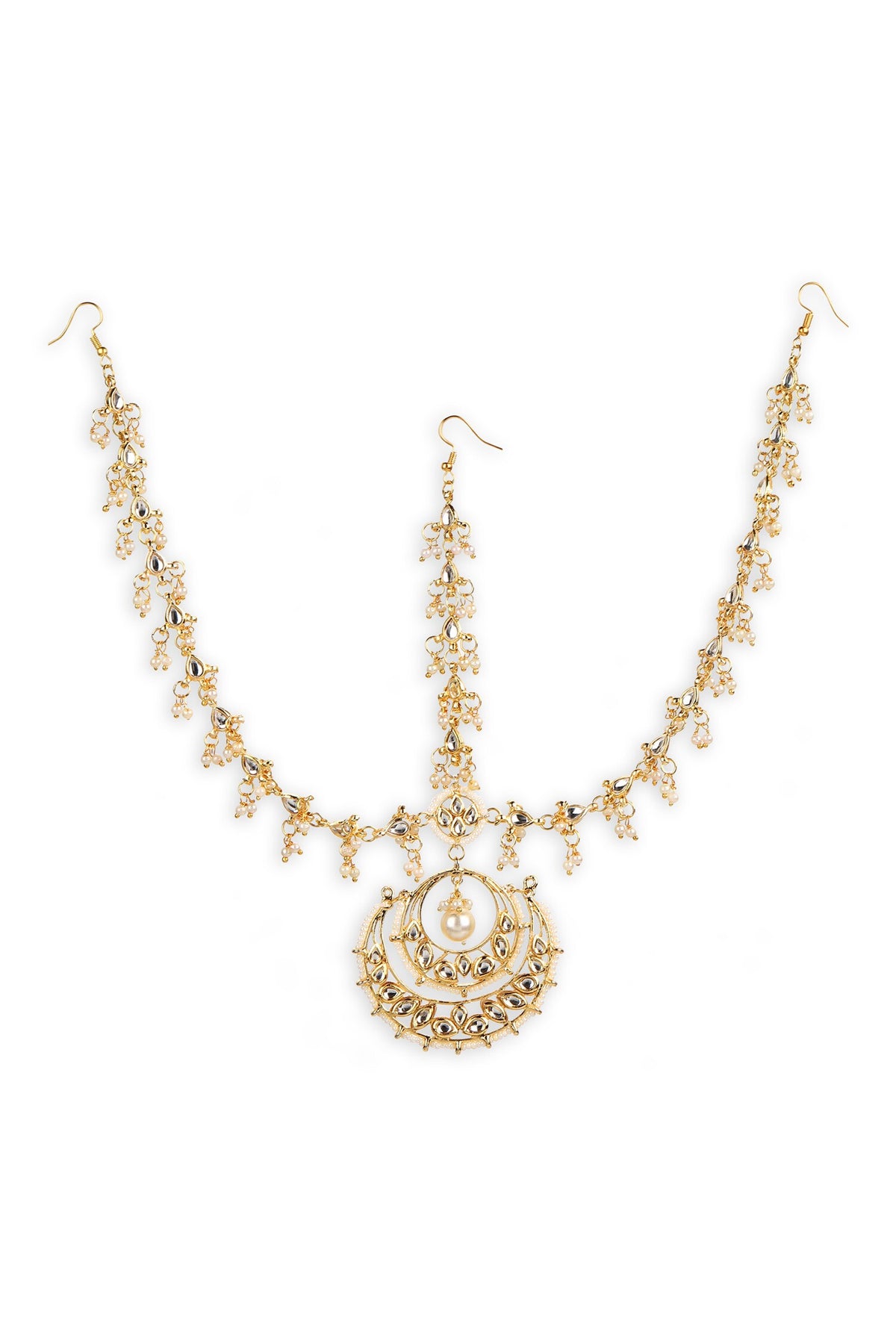 Teardrop Kundan Embellished Mathapatti 