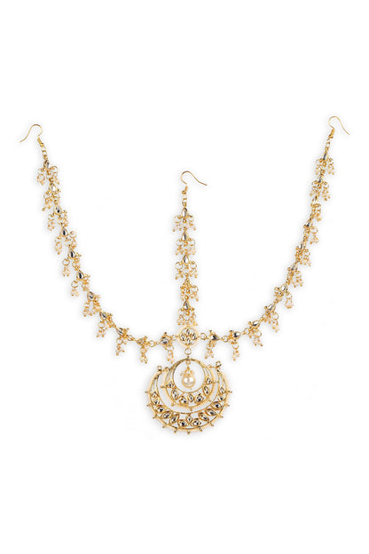 Teardrop Kundan Embellished Mathapatti 