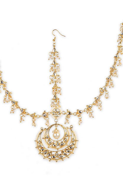 Teardrop Kundan Embellished Mathapatti 