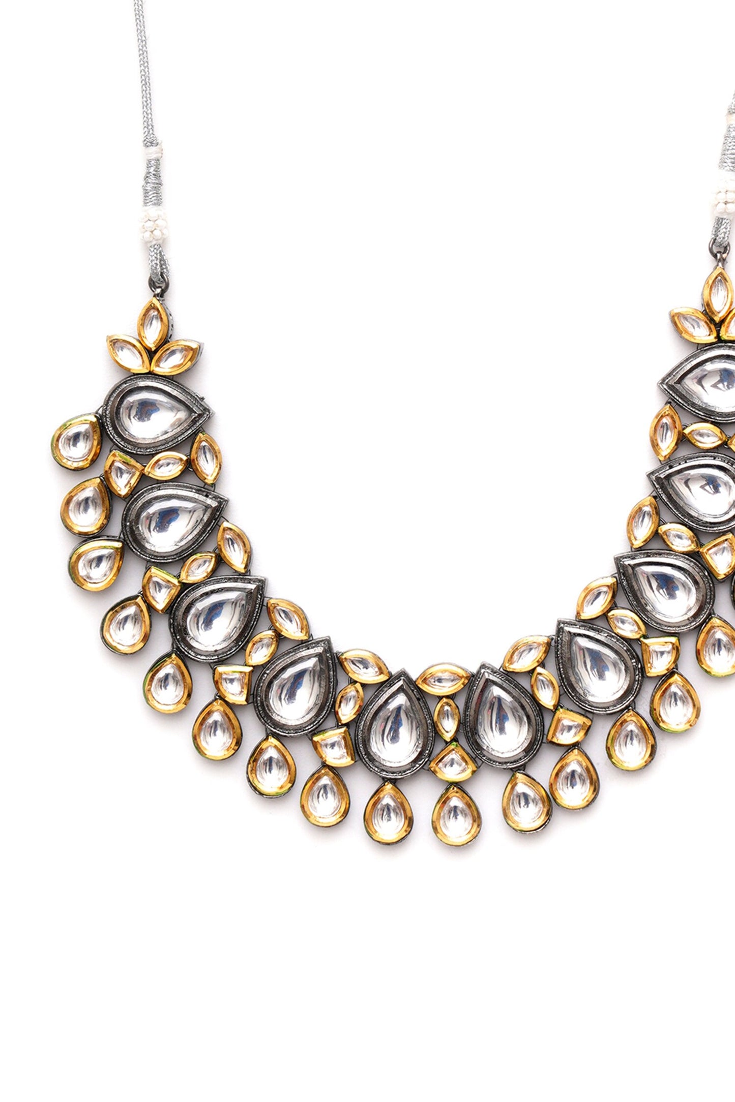 Dual Toned Kundan Embellished Necklace 