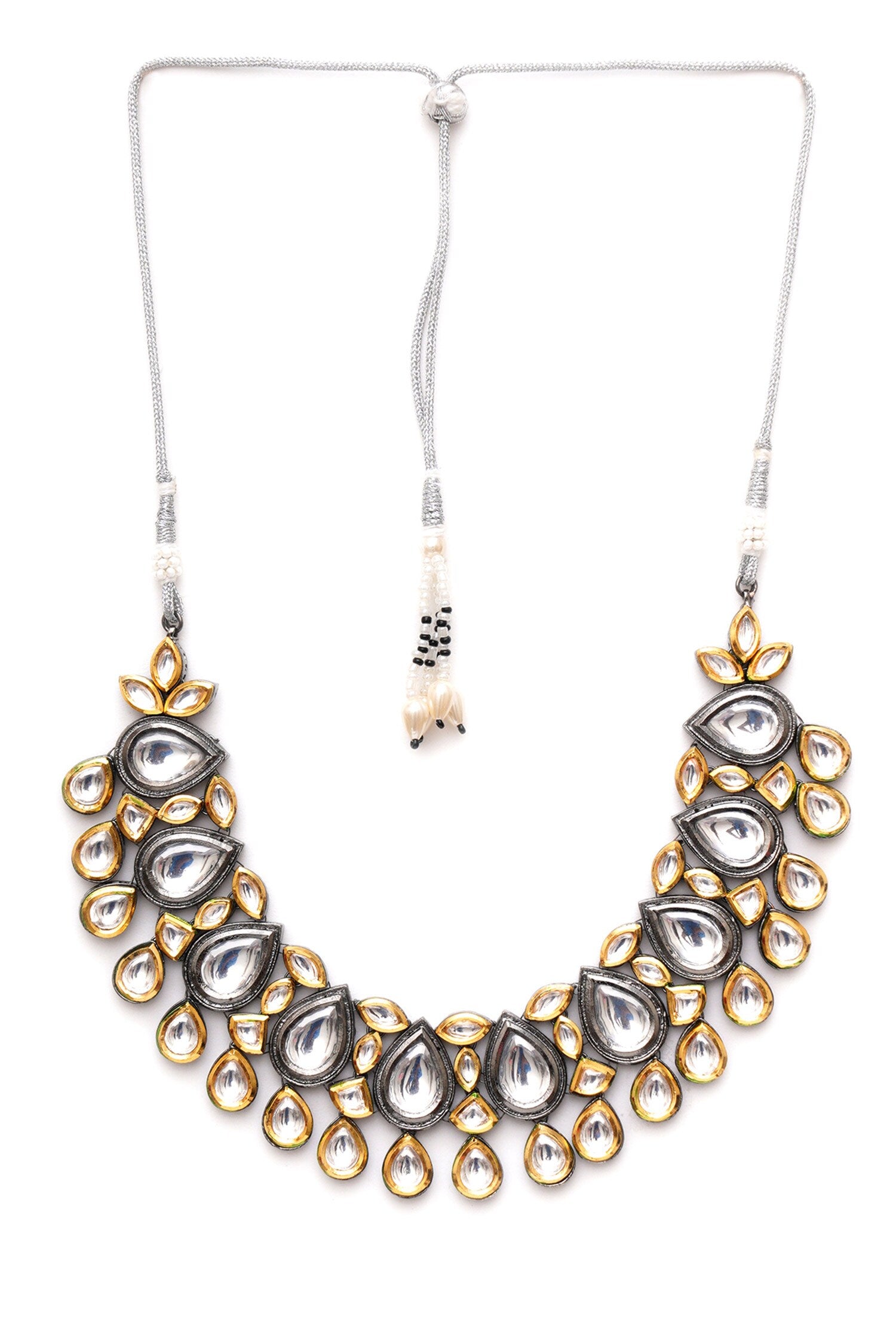 Dual Toned Kundan Embellished Necklace 