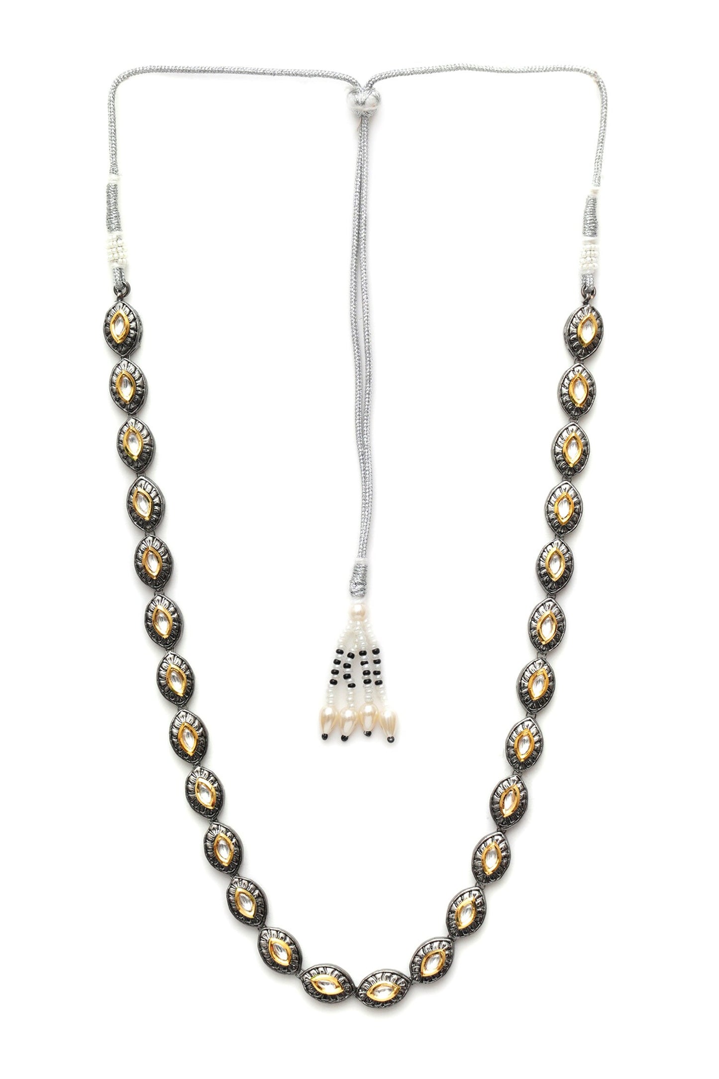 Kundan Embellished Carved Necklace 