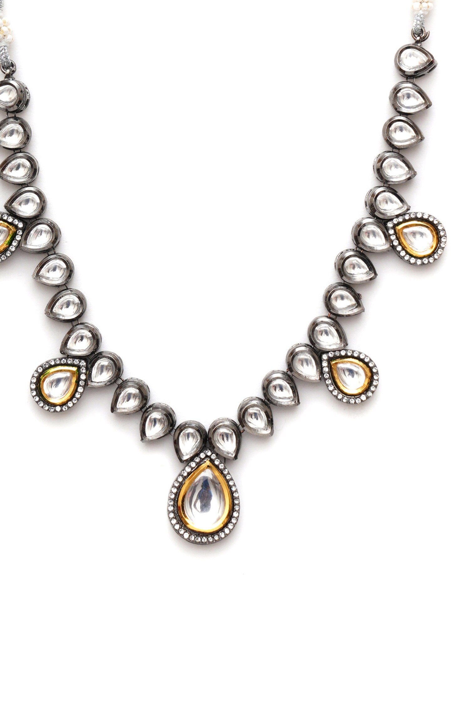 Teardrop Kundan Embellished Necklace 