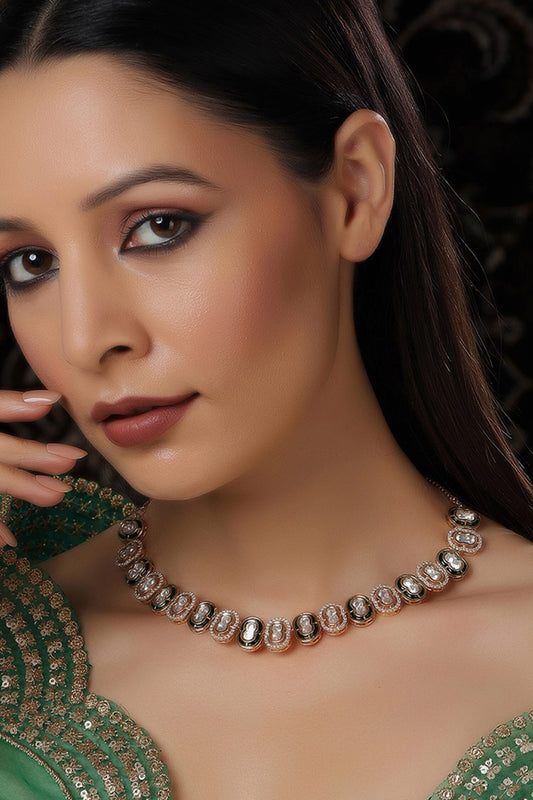 Double Mufli Embellished Necklace 