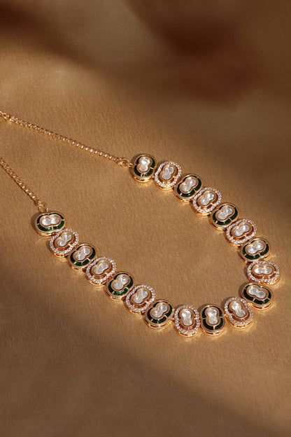 Double Mufli Embellished Necklace 