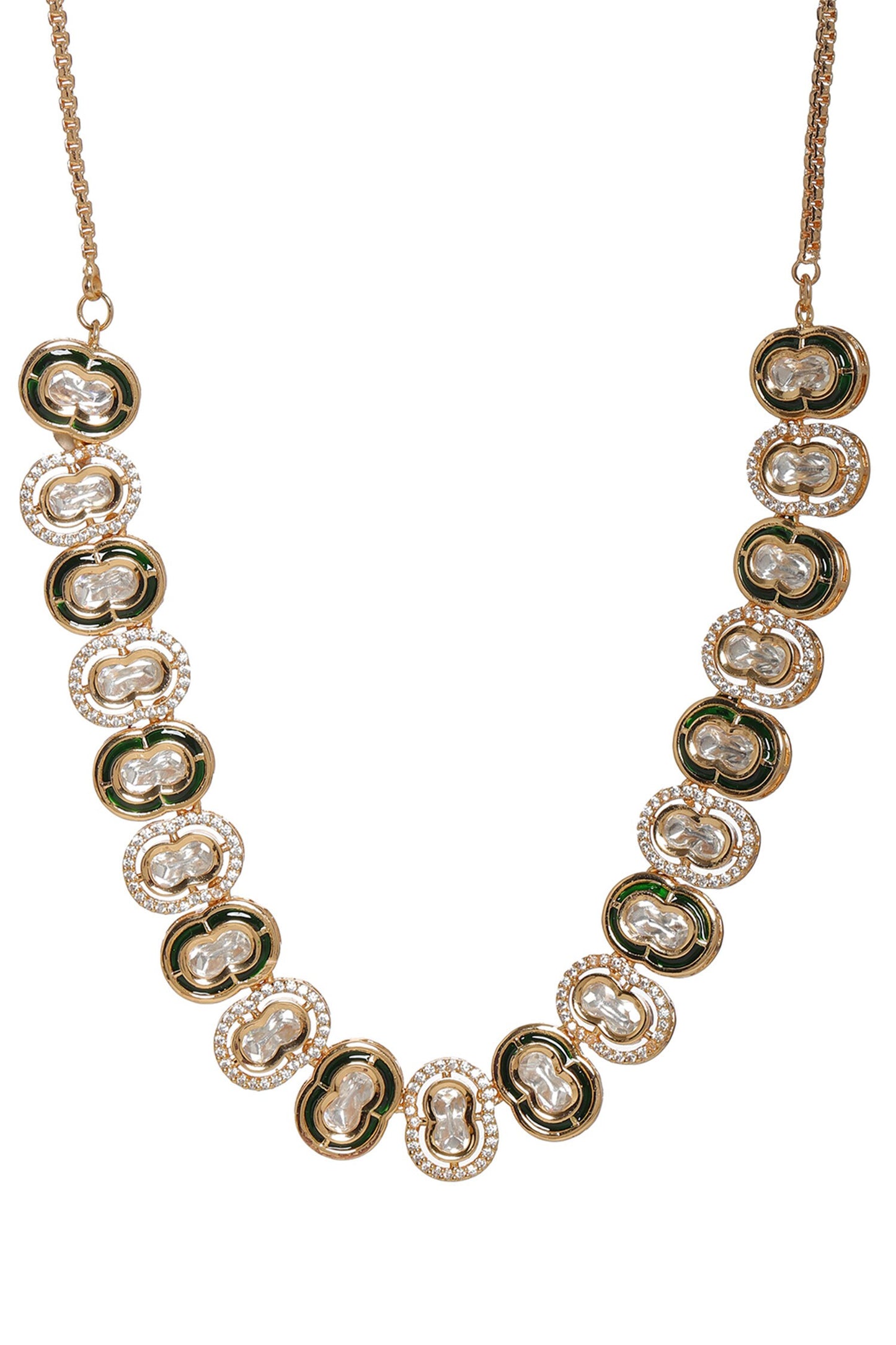 Double Mufli Embellished Necklace 