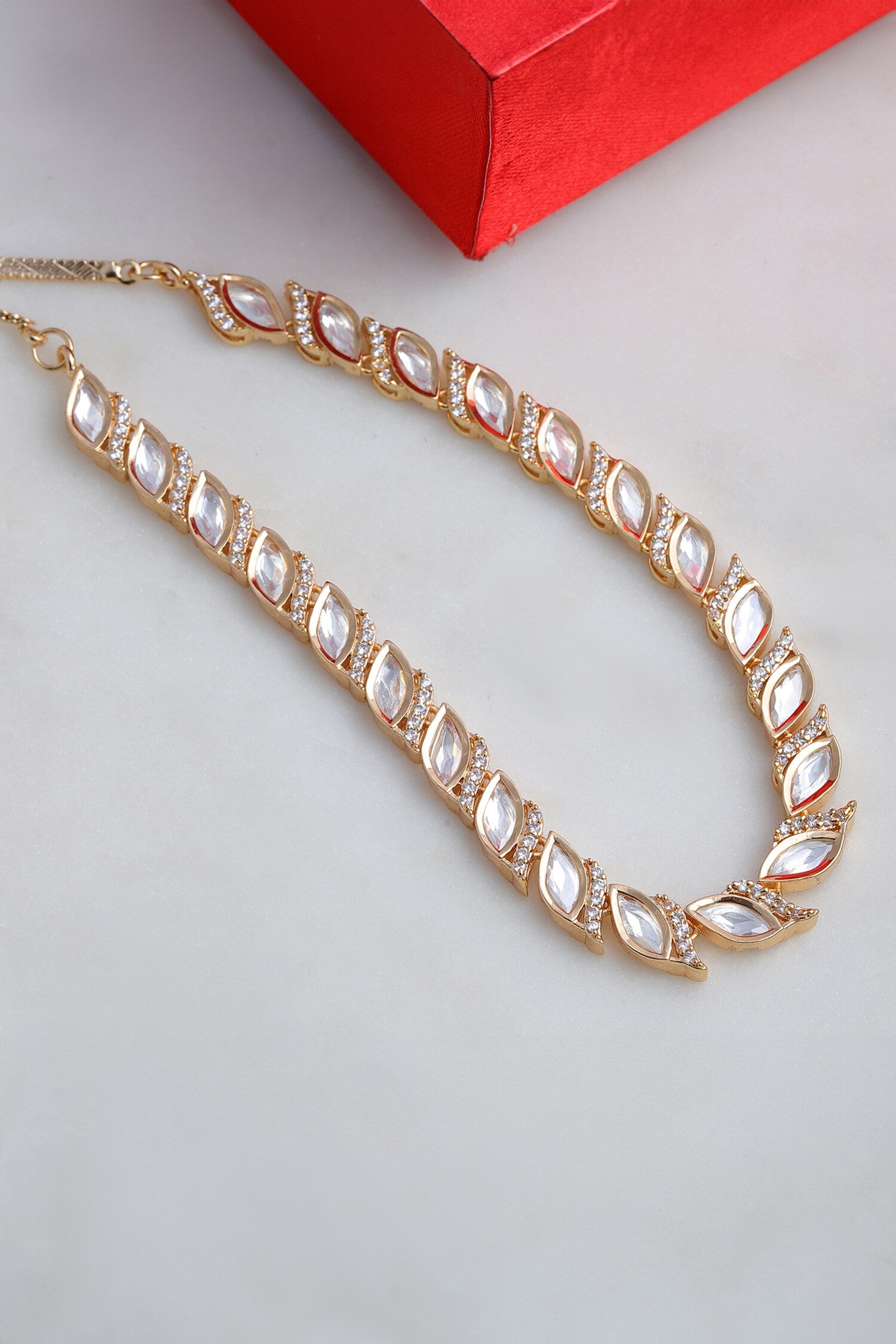 Leaflet Cutwork Embellished Choker 