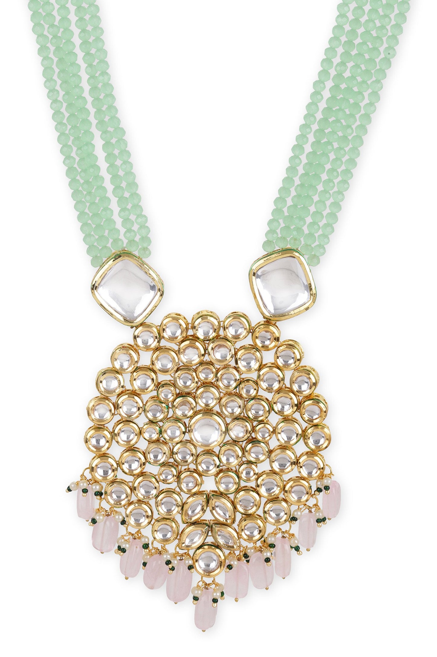 Carved Kundan Pendant Necklace 