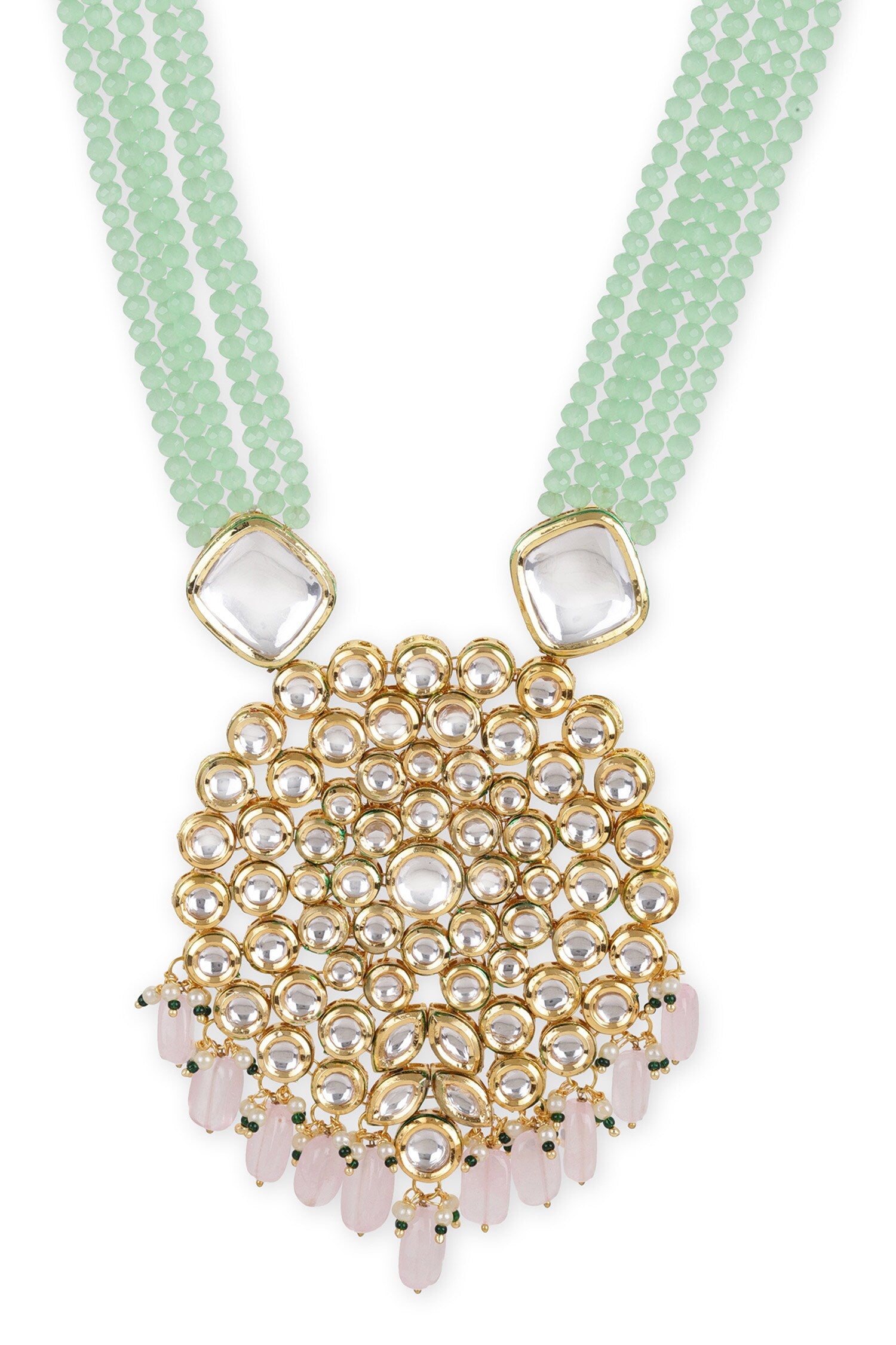 Carved Kundan Pendant Necklace 