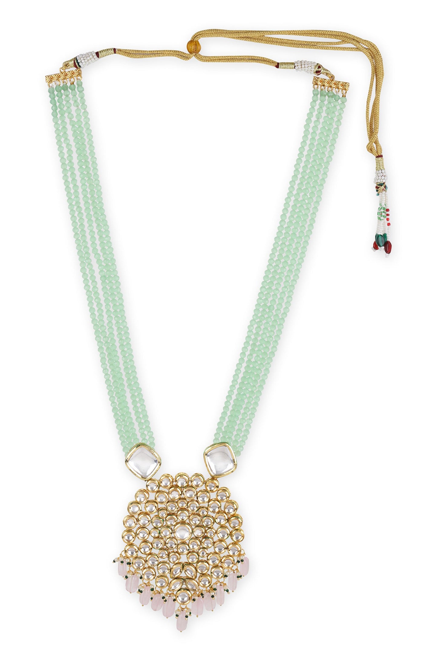 Carved Kundan Pendant Necklace 