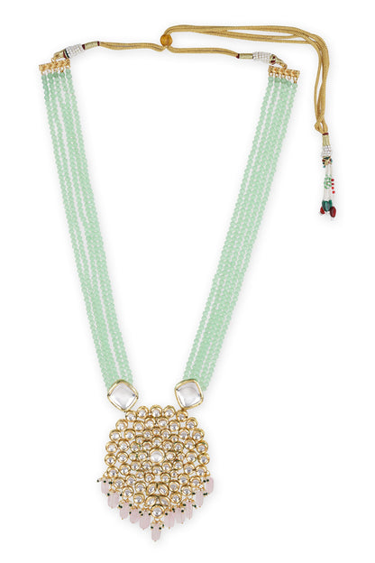 Carved Kundan Pendant Necklace 