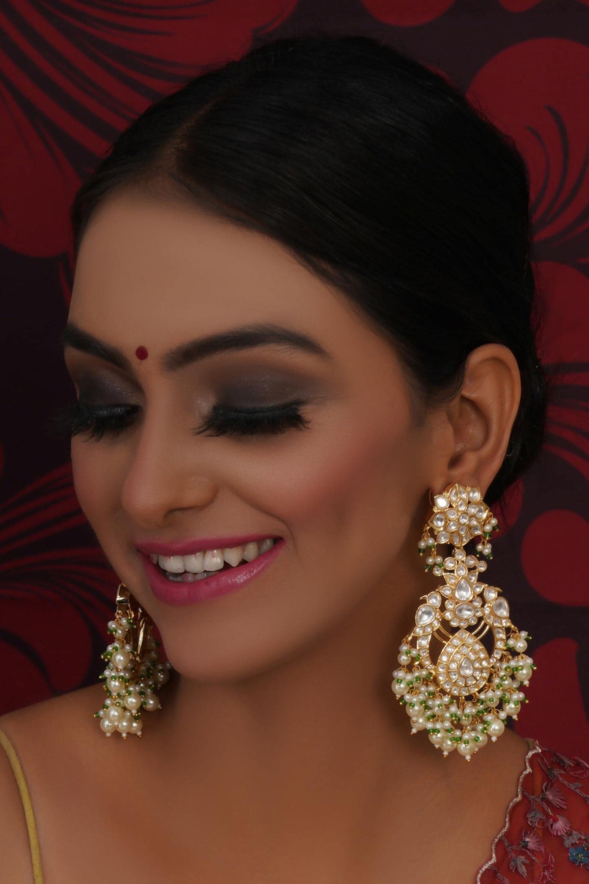 Kundan Chand Earrings 