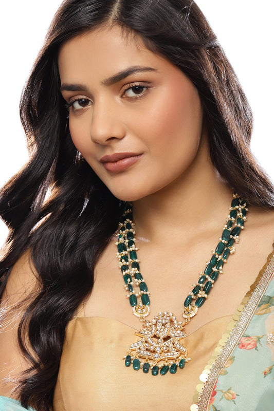 Floral Carved Pendant Necklace 