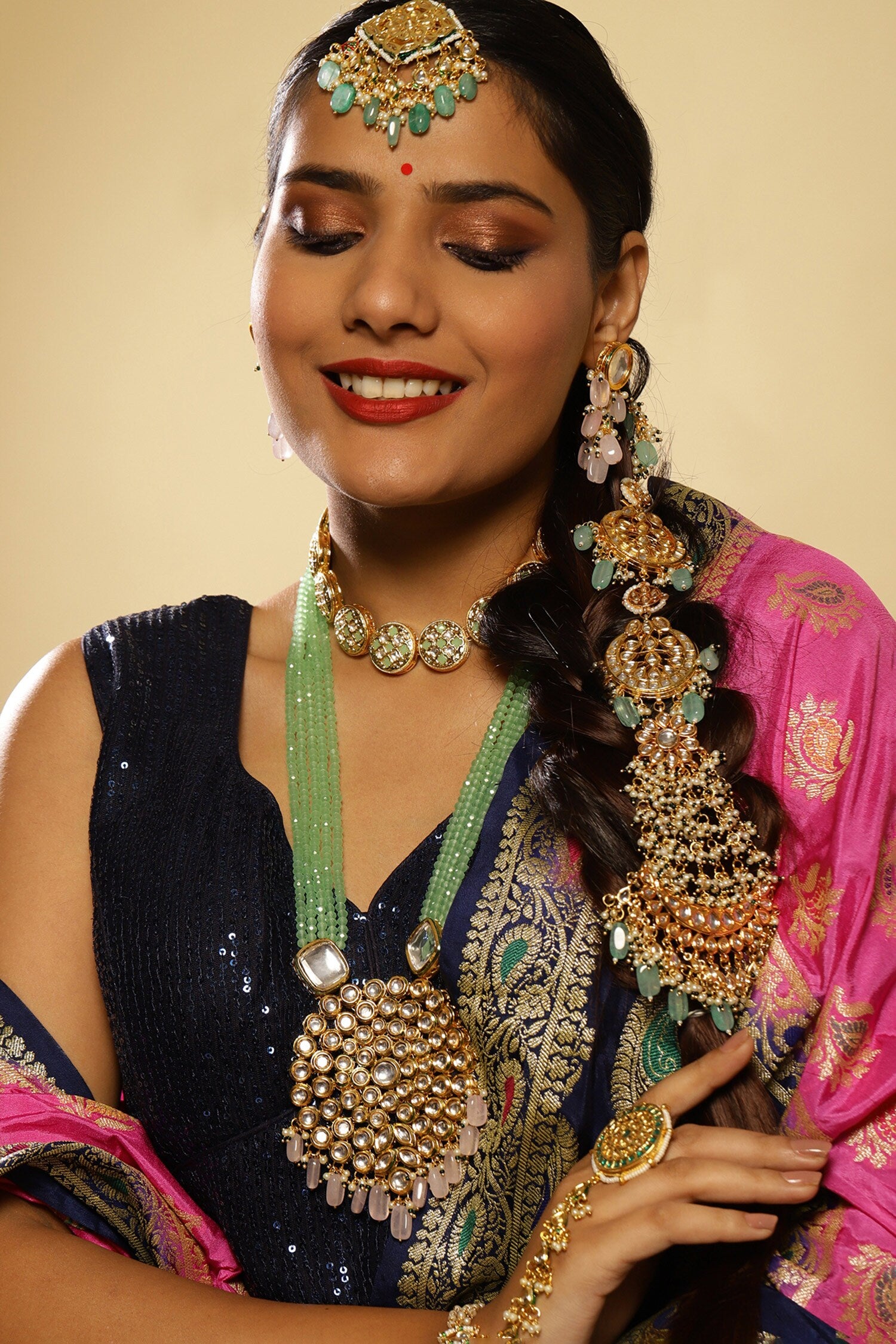Bead & Kundan Embellished Braid 