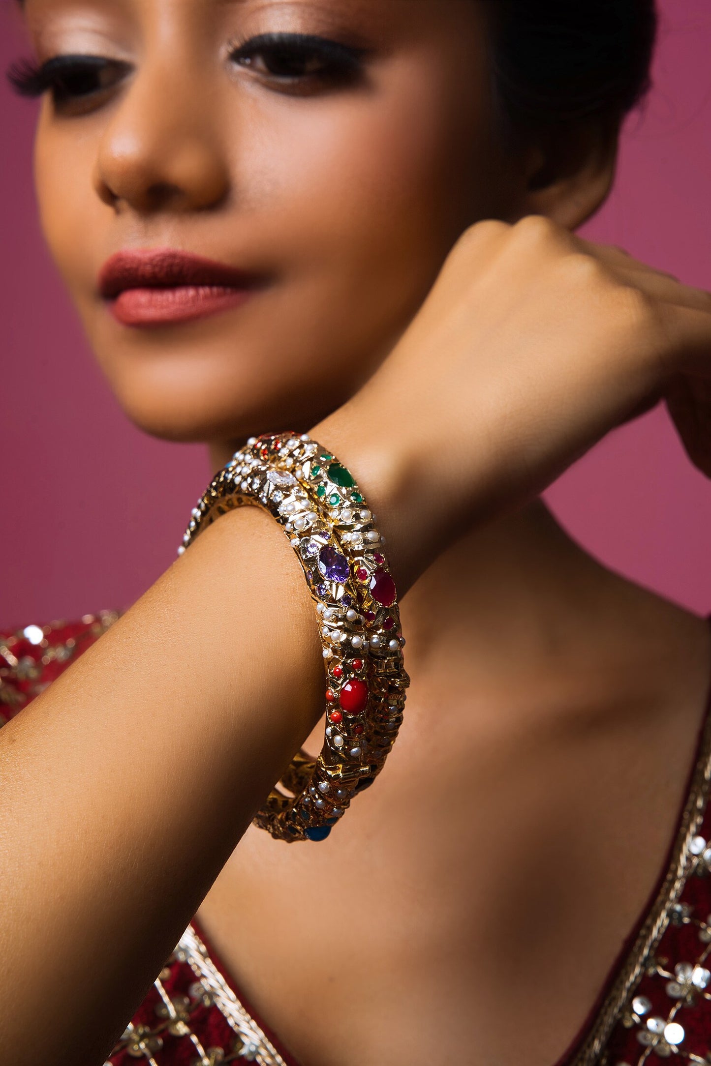 Regal Embellished Bangles - Set Of 2 