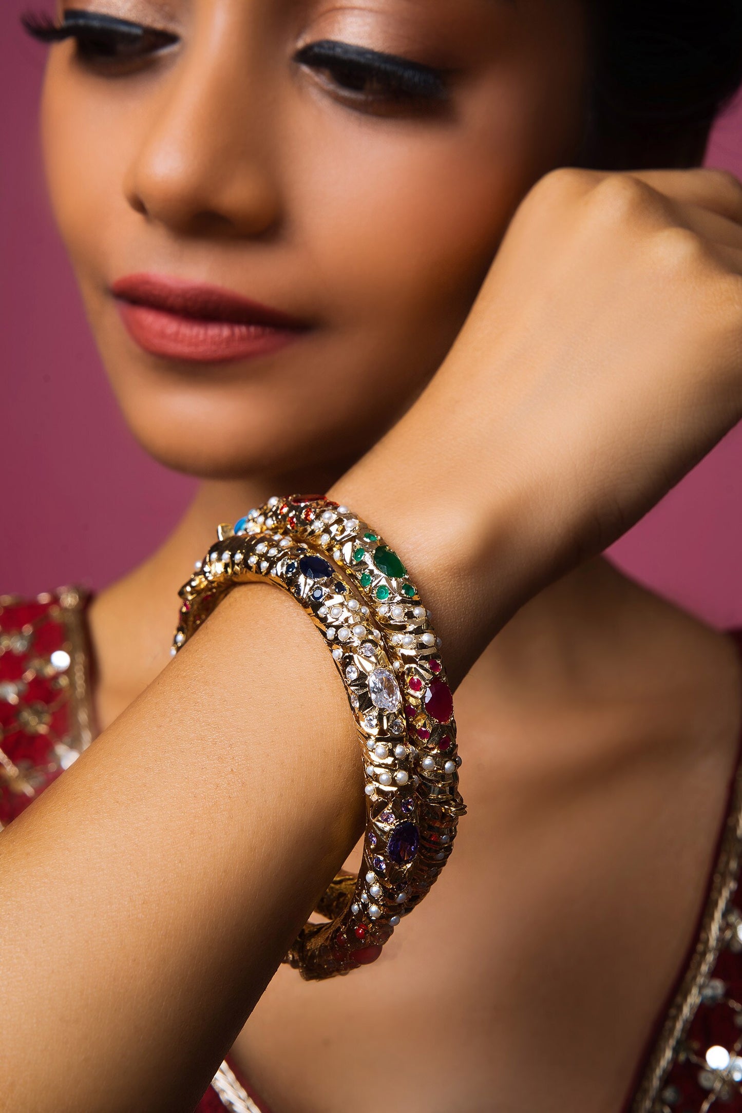 Regal Embellished Bangles - Set Of 2 