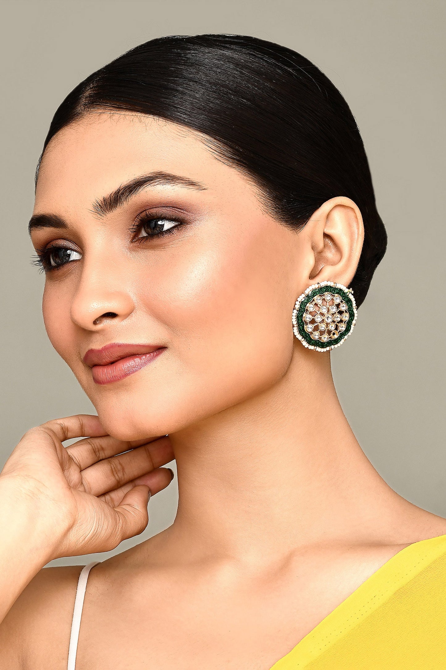 Kundan Stone Floral Earrings 