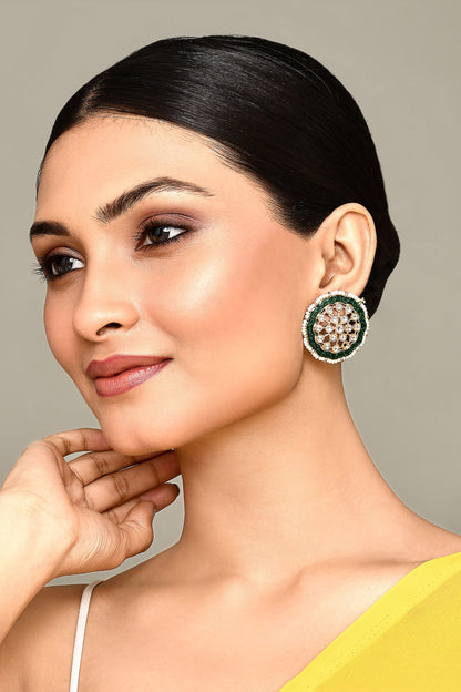 Kundan Stone Floral Earrings 