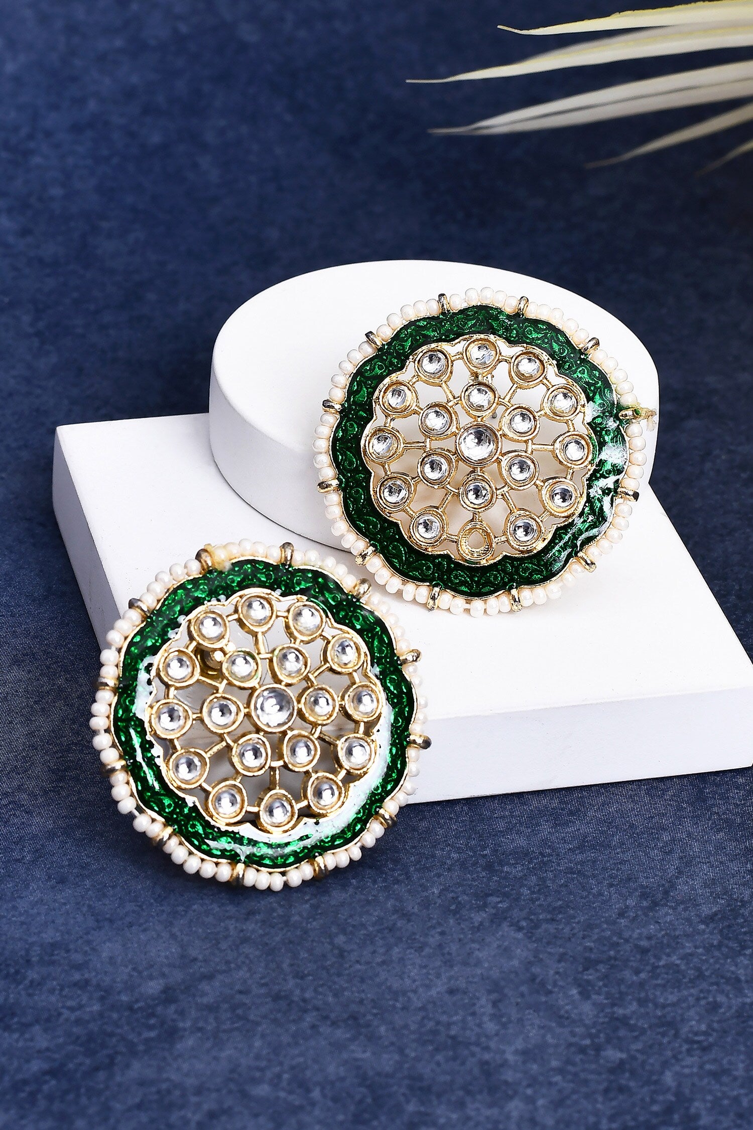Kundan Stone Floral Earrings 