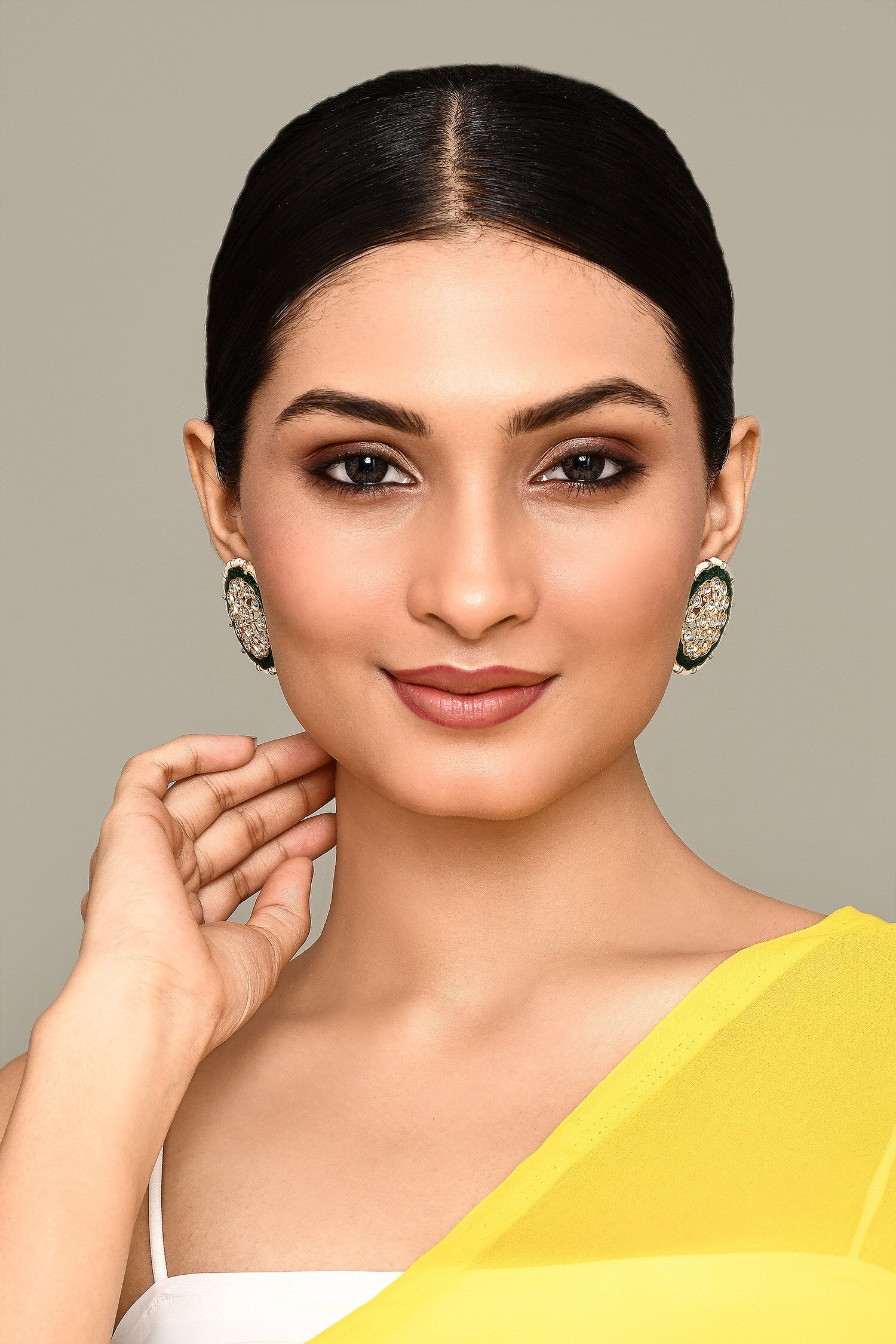 Kundan Stone Floral Earrings 