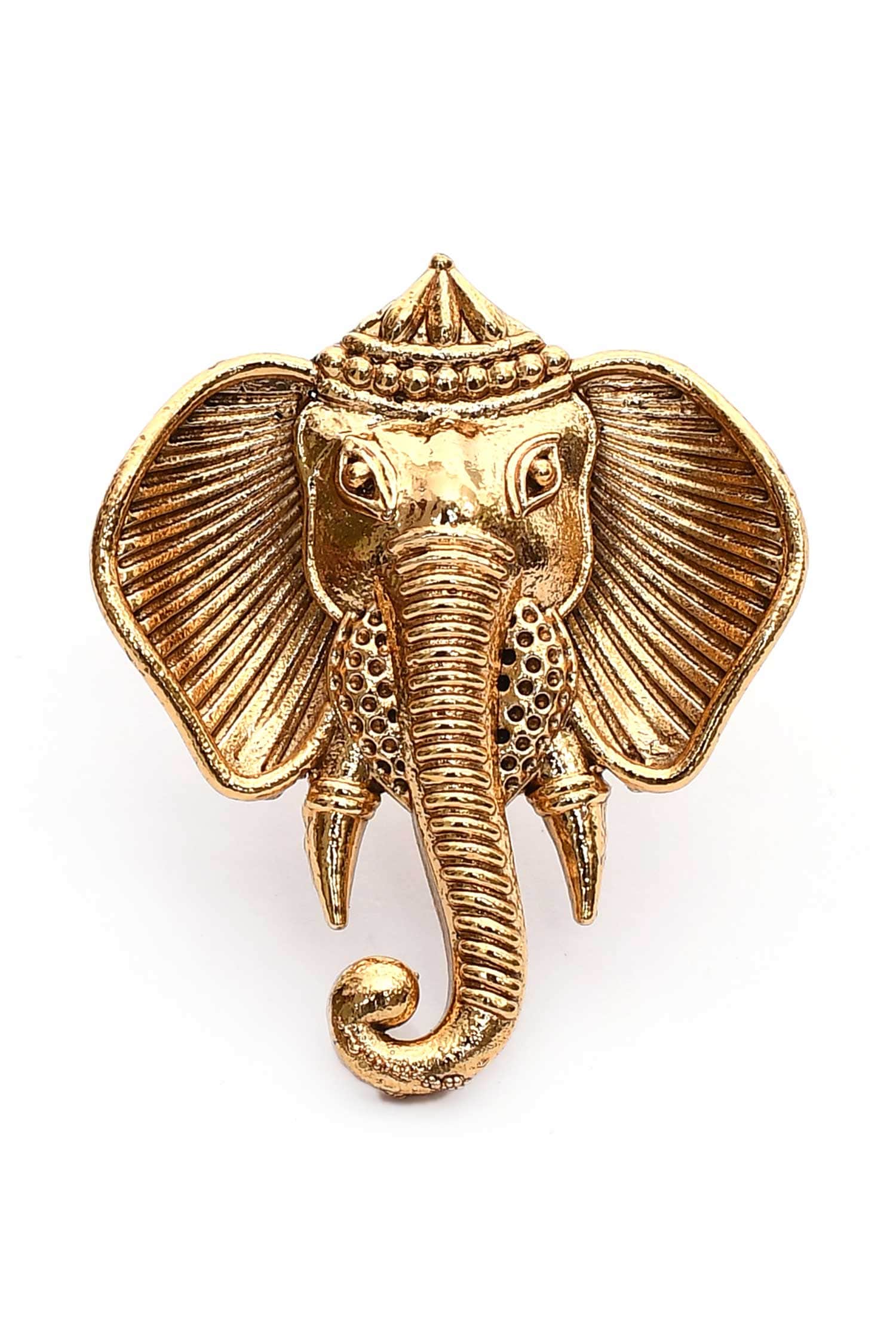 Gajamukh Carved Ring 