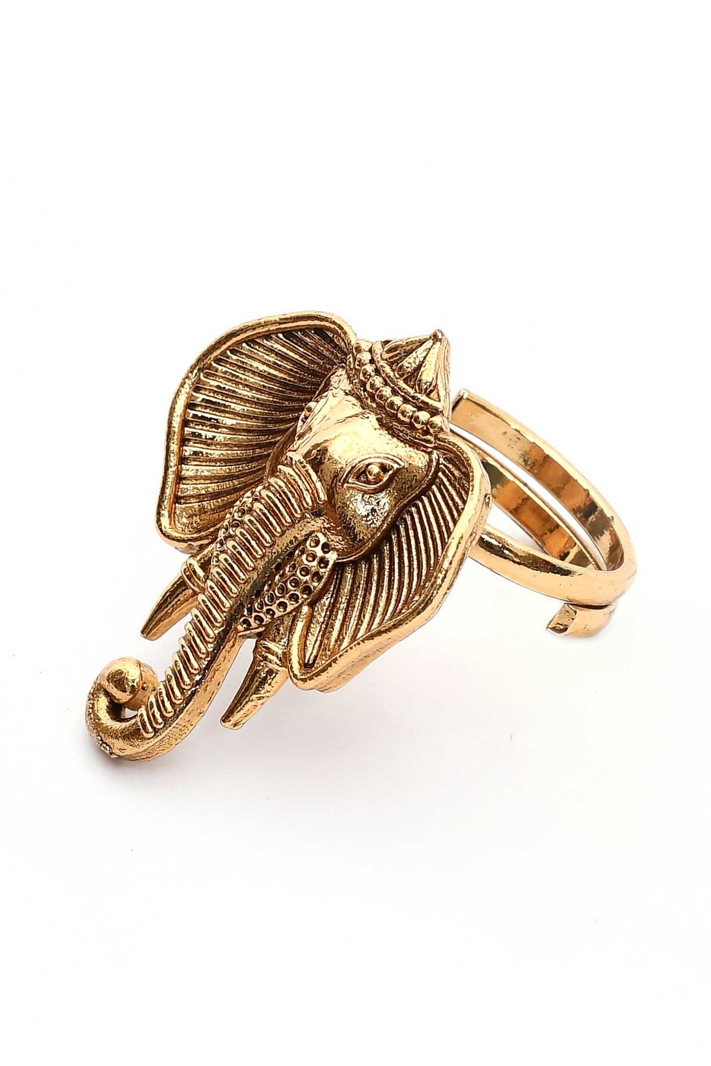 Gajamukh Carved Ring 