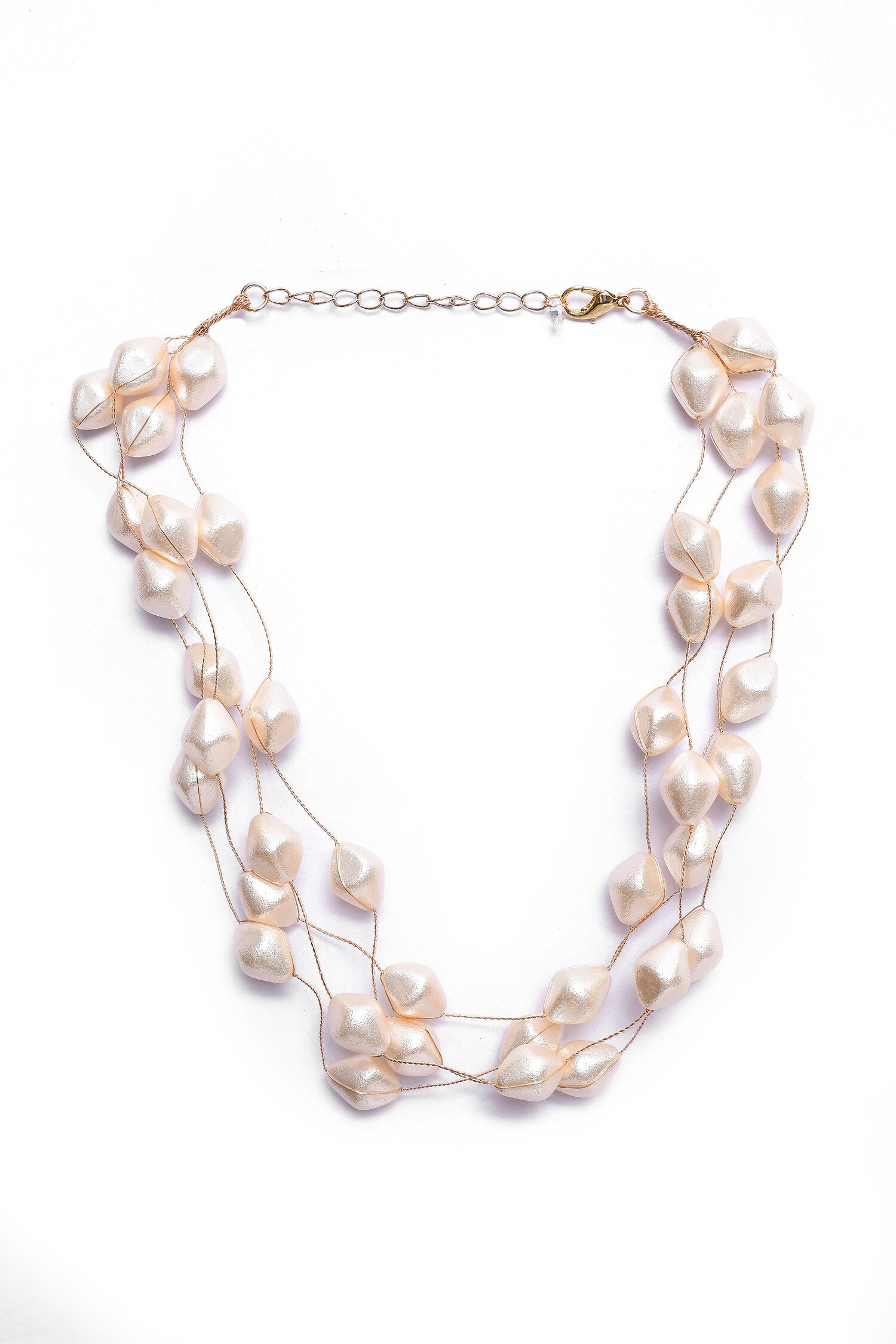 Pearl Zircon Embellished Layered Necklace 