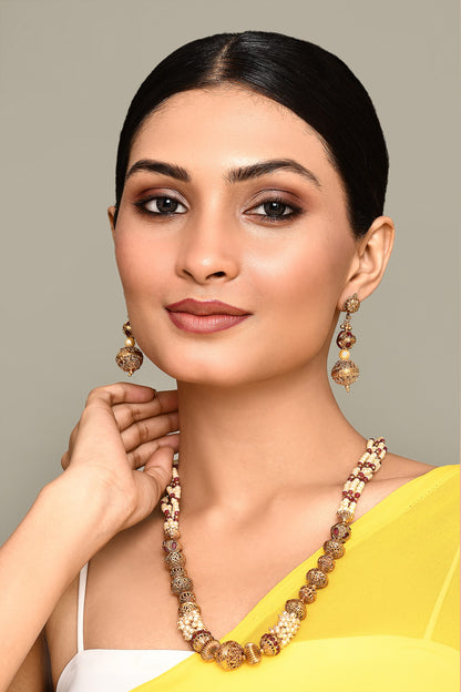 Bead Embellished Necklace Set 