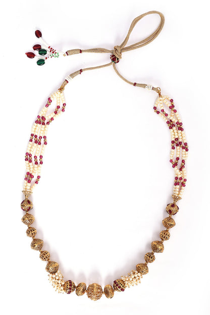 Bead Embellished Necklace Set 