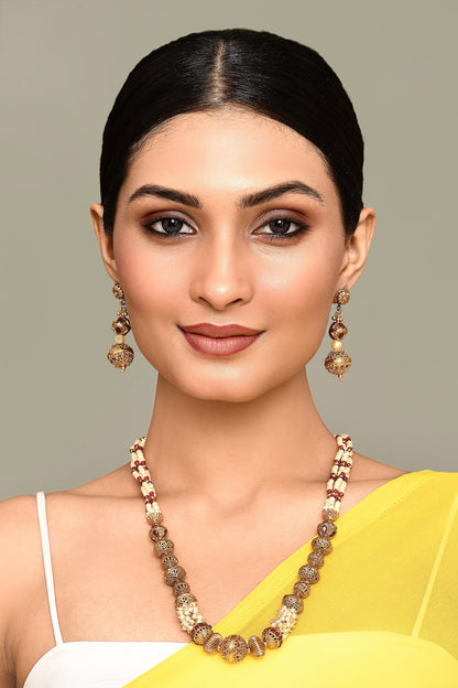 Bead Embellished Necklace Set 