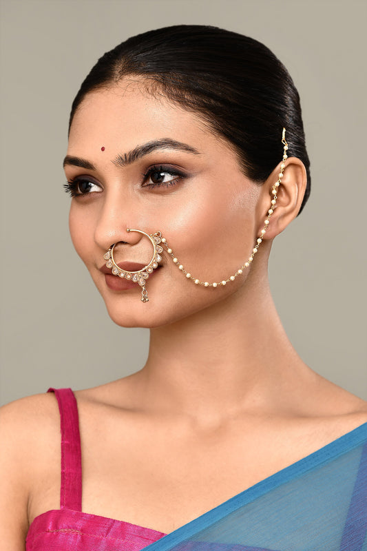 Tear Drop Carved Nose Ring 