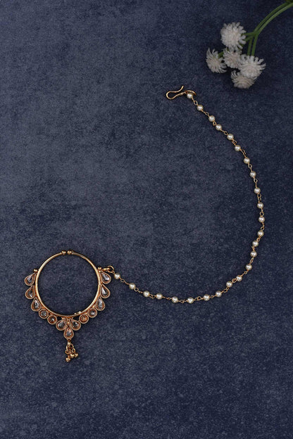Tear Drop Carved Nose Ring 