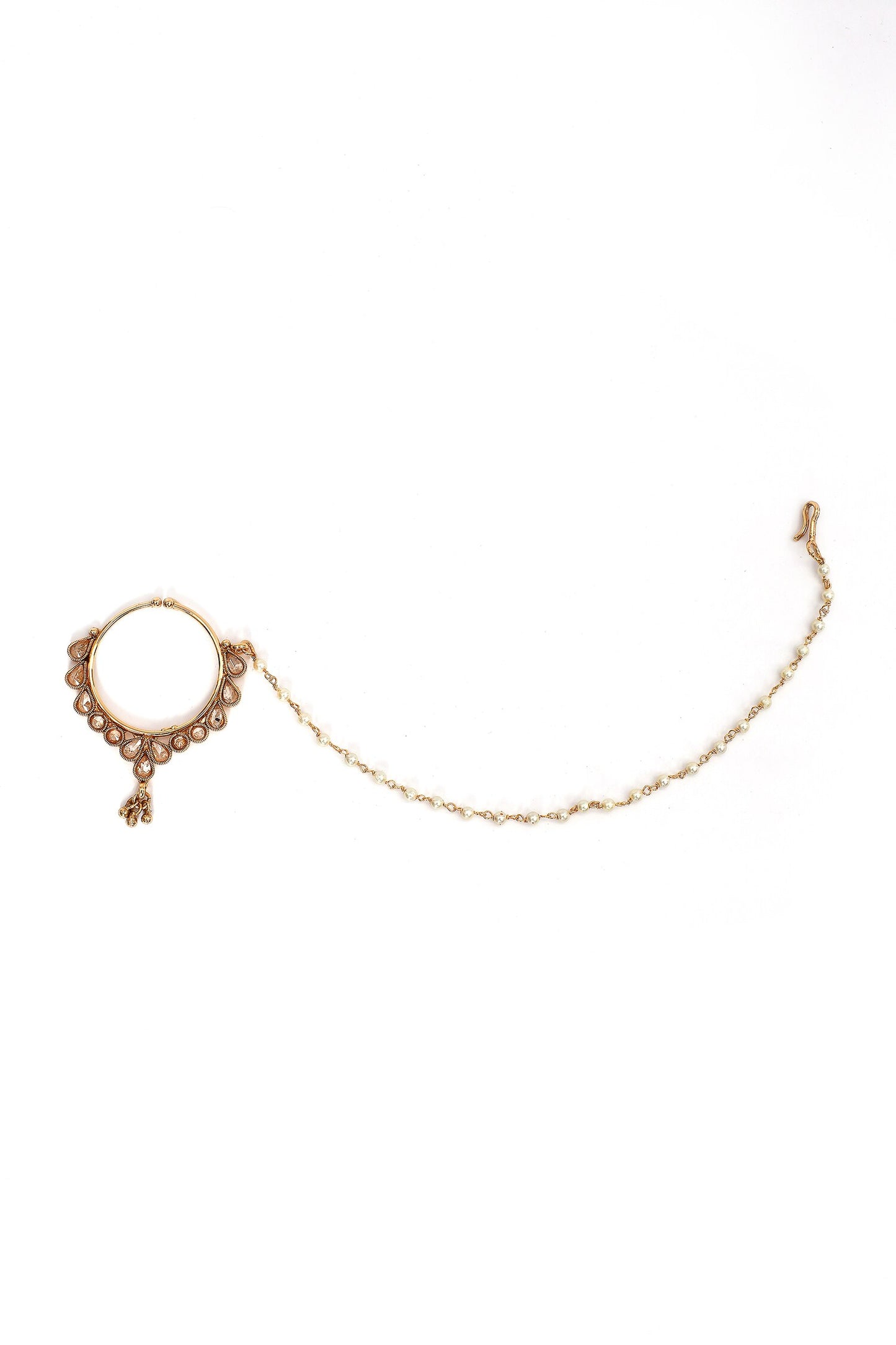 Tear Drop Carved Nose Ring 